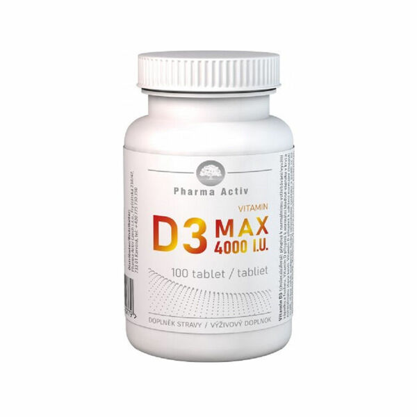 PHARMA ACTIV Vitamin D3 MAX 4000 I.U. 100 tablet porovnat ceny