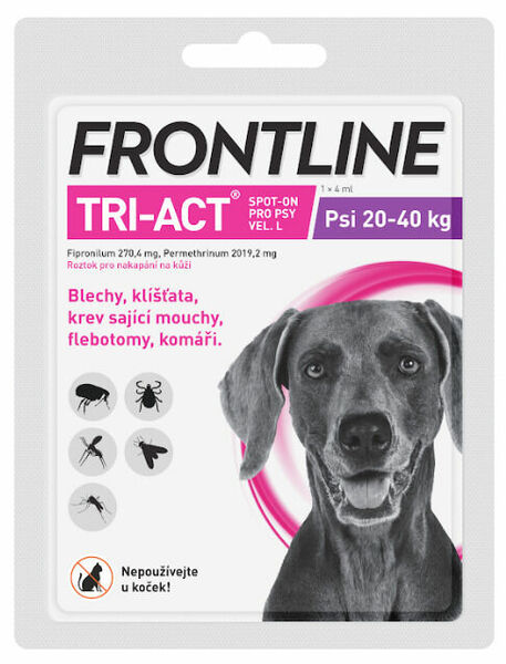 Frontline Tri-Act psi 20-40kg spot-on 1x1 pipeta porovnat ceny