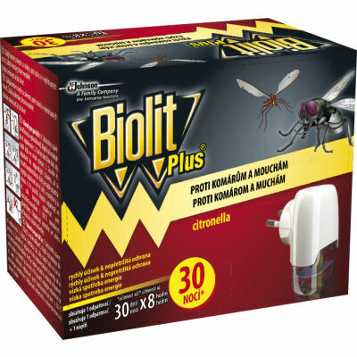 Biolit Plus Elektrický odpařovač s vůní citronelly proti komárům a mouchám, 30 nocí + náplň 31ml porovnat ceny