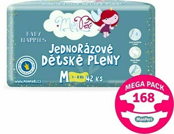 MonPeri Klasik Mega Pack M 5–8 kg Eko Jednorázové dětské pleny 168ks porovnat ceny