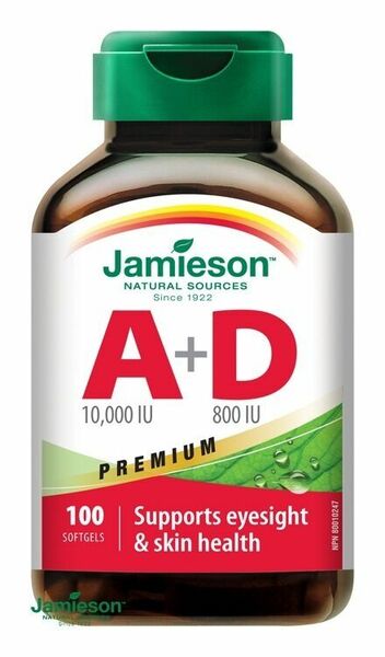 Jamieson Vitamíny A a D Premium 10000 IU/ 800 IU 100 kapslí porovnat ceny