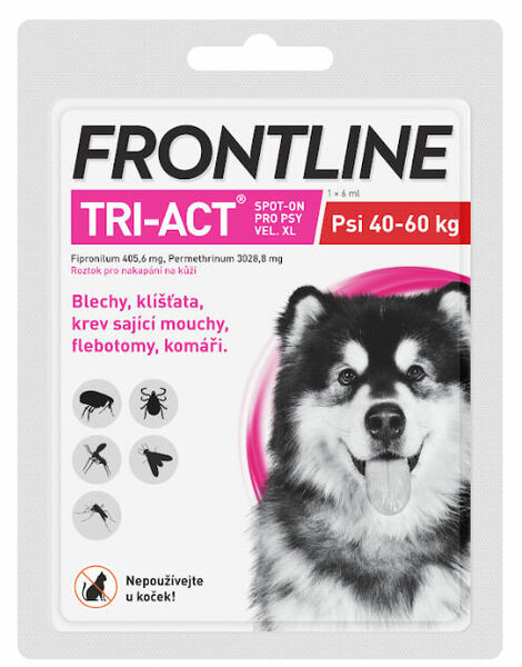 Frontline Tri-Act psi 40-60kg spot-on 1x1 pipeta porovnat ceny