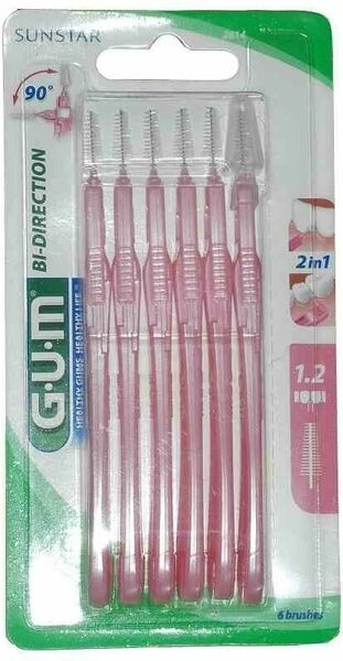 GUM mezizubní kartáček BI-DIRECTION růžový 1.2mm 6ks porovnat ceny