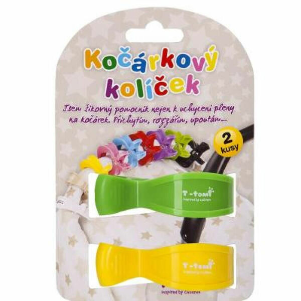 T-TOMI Kočárkový kolíček zelená + žlutá 2 kusy porovnat ceny