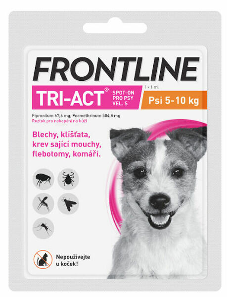 Frontline Tri-Act psi 5-10kg spot-on 1x1 pipeta porovnat ceny