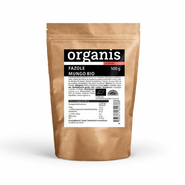 ORGANIS Fazole mungo 500 g BIO porovnat ceny
