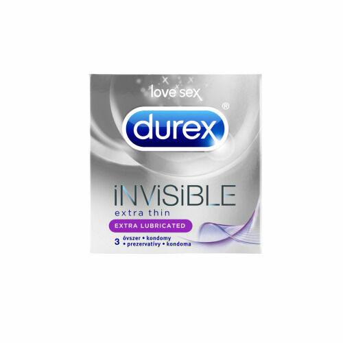 Durex Invisible Extra Lubricated Kondomy 3ks porovnat ceny