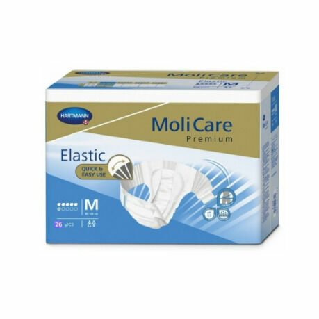 KALHOTKY ZALEPOVACÍ MOLICARE ELASTIC 8 KAPEK M BOKY 85-120CM,3050ML,26KS porovnat ceny