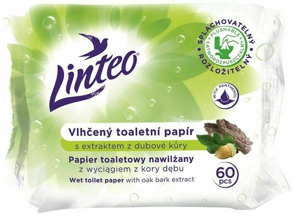 LINTEO Vlhčený toaletní papír s dubovou kůrou 60ks porovnat ceny
