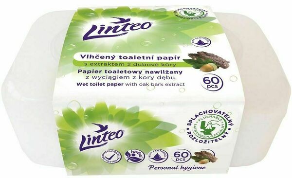 Linteo Vlhčený toaletní papír s dubovou kůrou box 60ks porovnat ceny