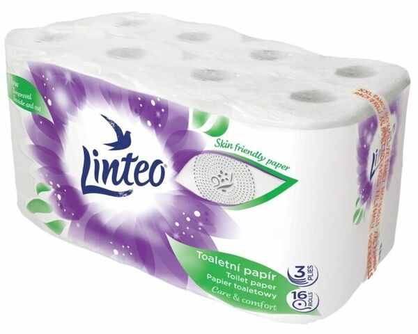 Toaletní papír LINTEO 16 rolí, bílý, 3-vrstvý, 20m porovnat ceny