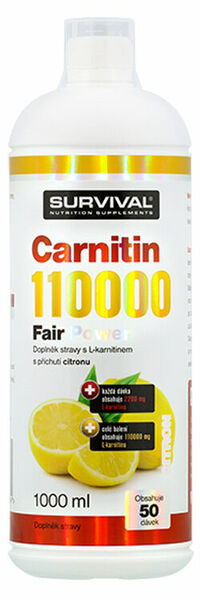 Survival Nutrition Carnitin 110000 Fair Power citron 1000ml porovnat ceny