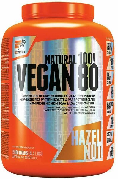Extrifit Vegan 80 2000g lískový oříšek porovnat ceny