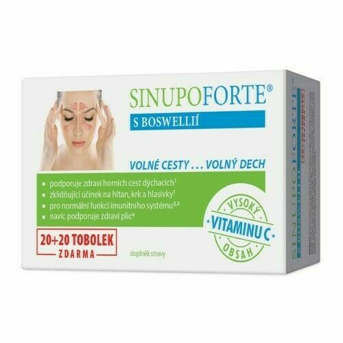 SINUPO Forte s Boswellií 20+20 tob. porovnat ceny