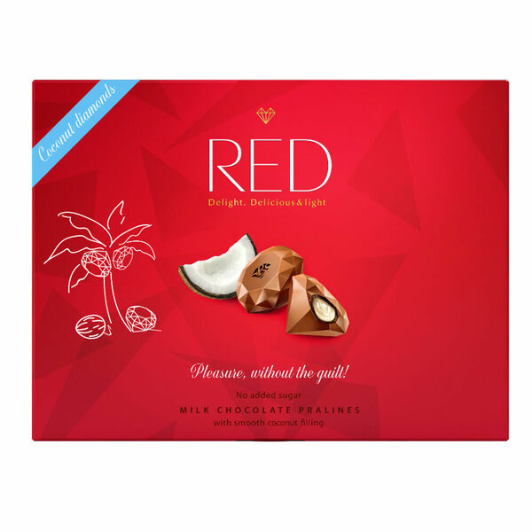 RED Bonboniera bez přidaného cukru pralinky s kokosovou náplní 132 g porovnat ceny