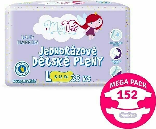MonPeri Klasik Mega Pack L 8–12kg Eko Jednorázové dětské pleny 152ks porovnat ceny