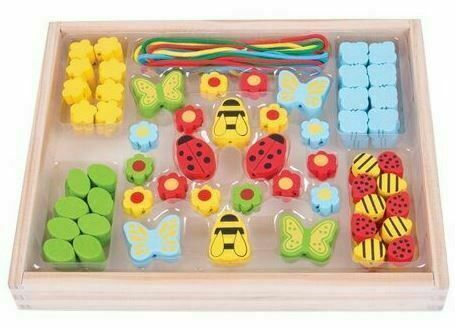 Bigjigs Toys Dřevěné hračky - Navlékací korálky Louka porovnat ceny