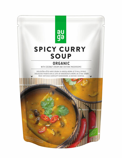 AUGA Pikantní curry polévka s kokosem a houbami shiitake BIO 400ml porovnat ceny