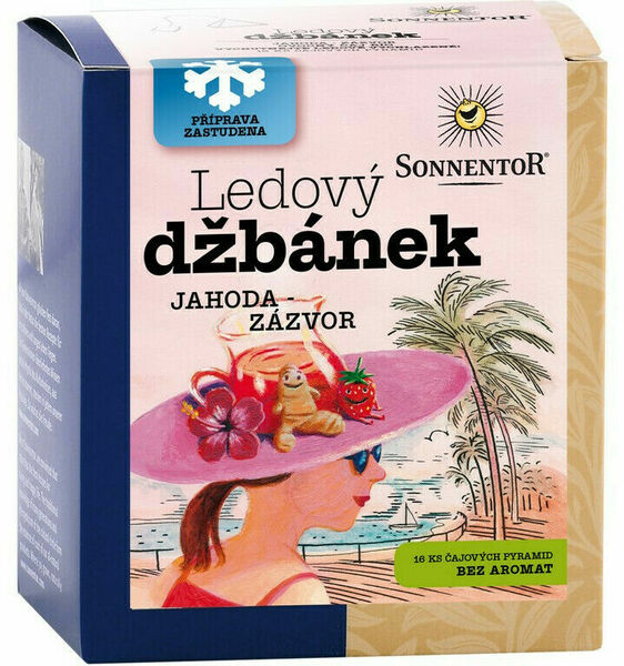 Sonnentor  Bio Ledový džbánek Jahoda-zázvor 44,8g pyramidové sáčky porovnat ceny