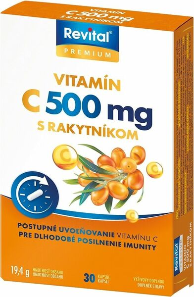 Revital Vitamin C 500mg s rakytníkem 30 kapslí porovnat ceny