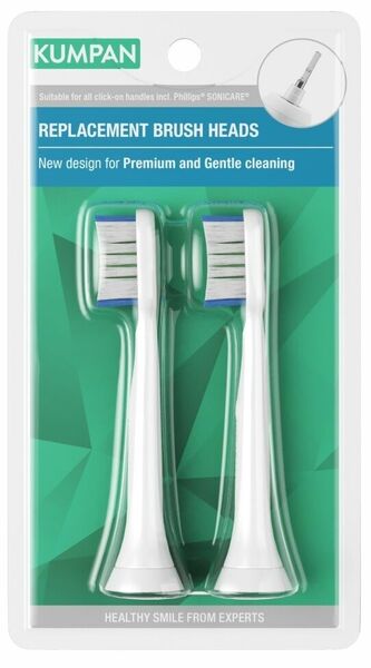 KUMPAN 002W Premium Plaque Defence - White Náhradní hlavice pro sonické zubní kartáčky 2ks porovnat ceny