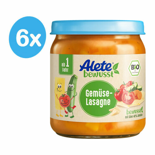 Alete BIO Příkrm lasagne se zeleninou 12m+ 6x250 g porovnat ceny