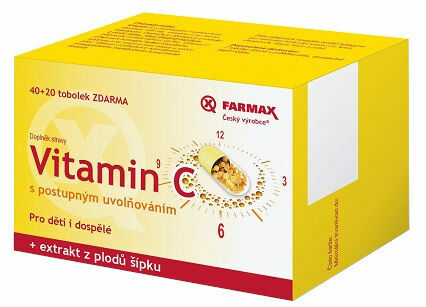 Farmax  Vitamin C s postupným uvolňováním 40+20 tobolek ZDARMA porovnat ceny