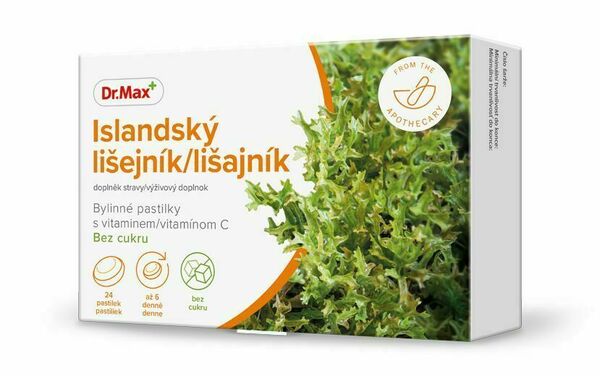 Dr.Max Islandský lišejník bylinné pastilky bez cukru 24 pastilek porovnat ceny