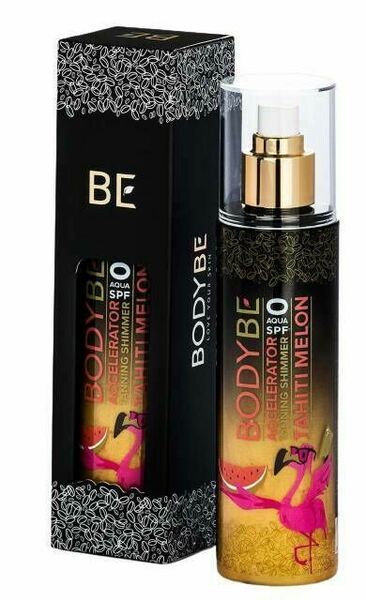 II. jakost Opalovací voda BODYBE pro rychlé zhnědnutí s třpytivým efektem SPF 0 - Tahiti Meloun porovnat ceny