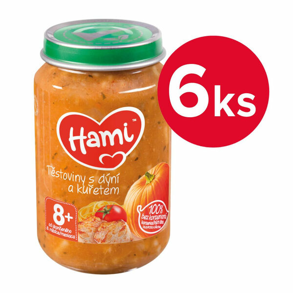 Hami Těstoviny s dýní a kuřetem 8m+ 6x200 g porovnat ceny
