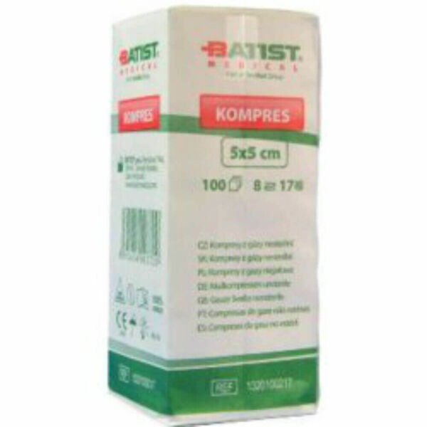 BATIST Gáza kompresy nesterilní 5 x 5 cm 100 kusů porovnat ceny