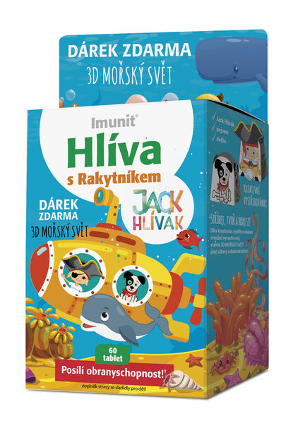 Imunit Hlíva s Rakytníkem pro děti + 3D mořský svět 60 tablet porovnat ceny