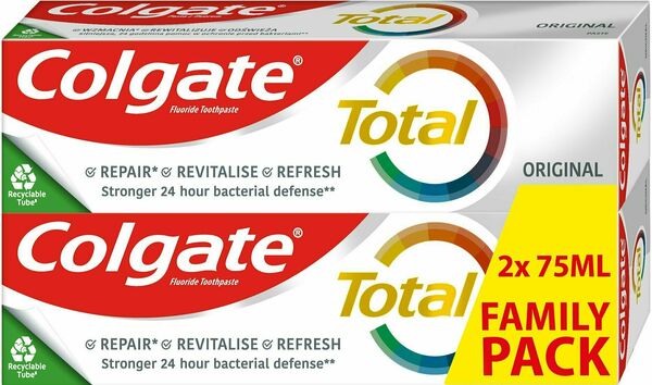 II. jakost Colgate Zubní pasta Total Original Duopack 2 x 75 ml porovnat ceny