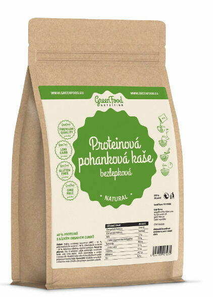 GreenFood Nutrition Proteinová pohanková kaše bezlepková natural 500g porovnat ceny