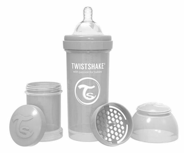 Twistshake  Kojenecká láhev Anti-Colic 260ml (dudl.M) Pastelově šedá porovnat ceny