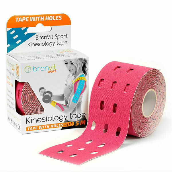 BronVit Sport Kinesio Tape děrovaný 5 cm x 5 m tejpovací páska růžová porovnat ceny