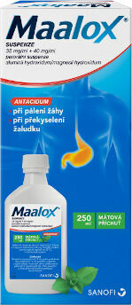 Maalox® suspenze 35mg/ml+40mg/ml Mátová příchuť 250ml porovnat ceny