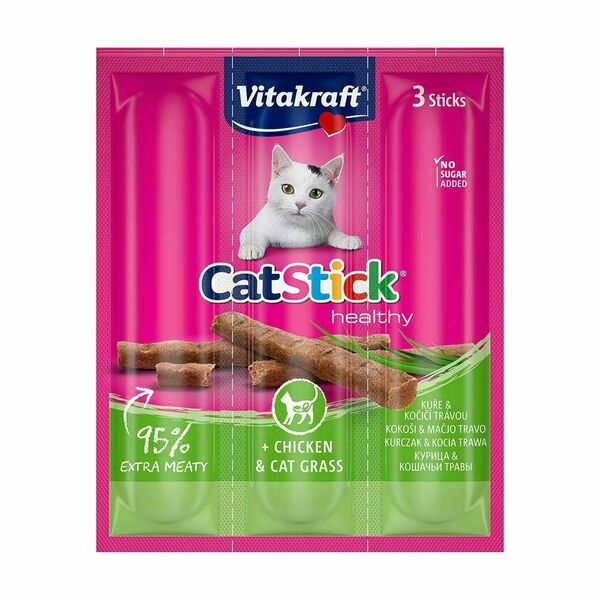 Vitakraft Cat Stick mini kuře a kočičí tráva 3x6 g porovnat ceny