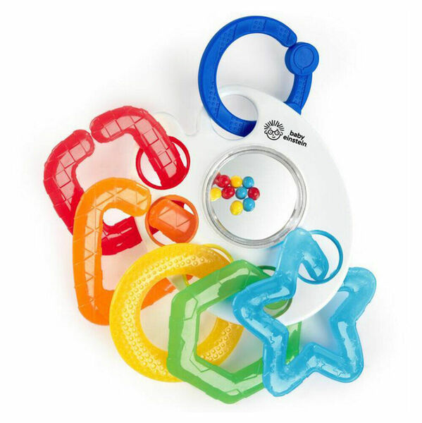 BABY EINSTEIN Kousátko s hrkálkou s C kroužky Shake, Rattle&Soothe™ 0m+ porovnat ceny