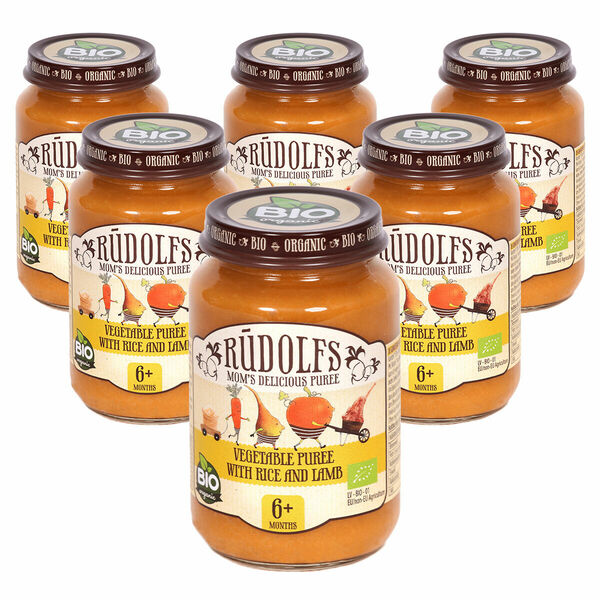 Rudolfs Zelenina s rýží a jehněčím masem BIO 6x190 g porovnat ceny