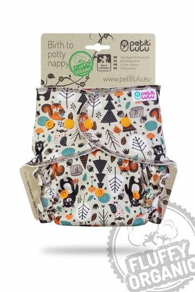 Petit Lulu - Kalhotkové pleny na patentky, Fluffy Organic - Kamarádi z lesa porovnat ceny