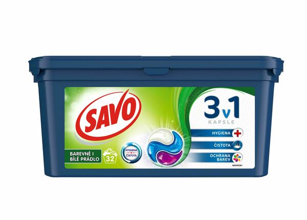 SAVO prací kapsle na barevné i bílé prádlo 45 pracích dávek porovnat ceny