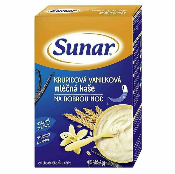Sunar mléčná krupicová kaše na dobrou noc vanilková 225 g porovnat ceny
