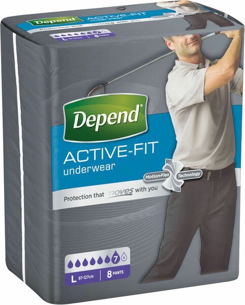 Inkontinenční kalhotky Depend Active-Fit pro muže L 8ks porovnat ceny