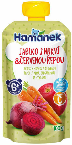 Hamánek Kapsička Jablko s mrkví a červenou řepou 100g porovnat ceny