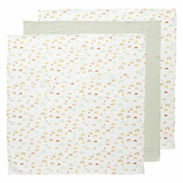 Bébé-Jou Mušelínová plenka Rainbow Sky set 3ks 70x70cm porovnat ceny