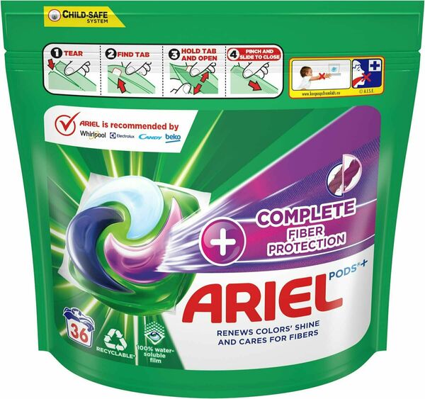 Ariel Fiber Protection, gelové kapsle na praní 36 ks porovnat ceny