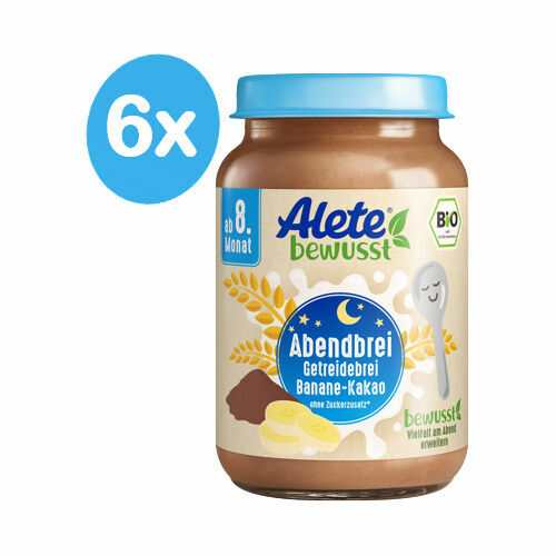 Alete BIO Příkrm kaše večerní obilná banán čokoláda 8m+ 6x190 g porovnat ceny