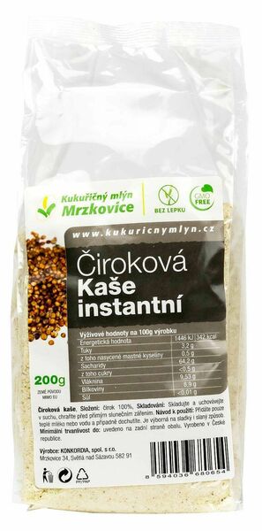 Kukuřičný mlýn Mrzkovice Čiroková kaše instantní (natural) 200g porovnat ceny