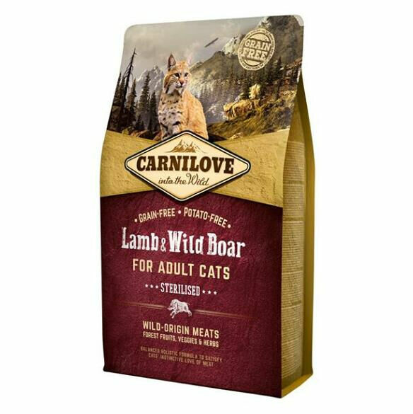CARNILOVE  Lamb & Wild Boar Grain Free granule pro kastrované kočky 1 ks, Hmotnost balení: 6 kg porovnat ceny